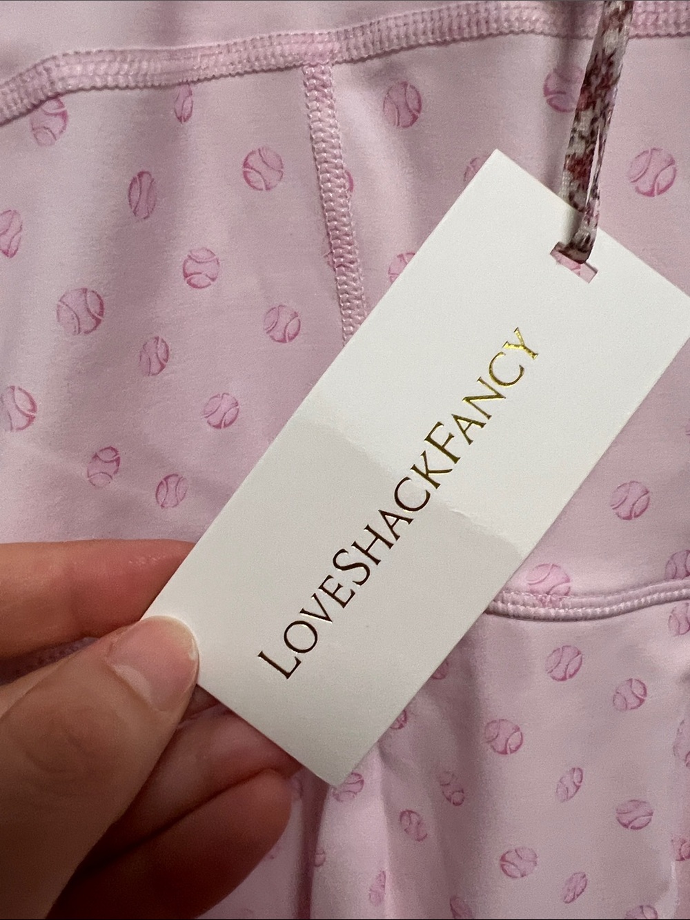 LoveShackFancy Pink Mini Dress with Tiny Tennis Ball Print, Shorts w/ Pockets! - Picture 11 of 15